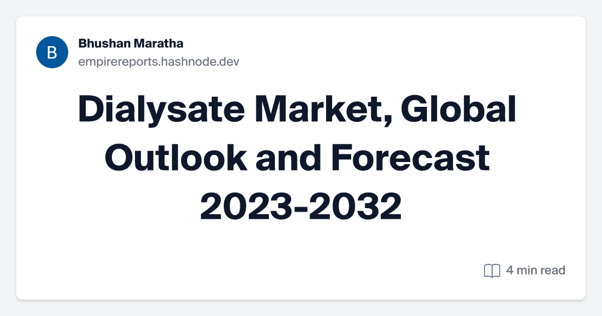 Dialysate Market, Global Outlook and Forecast 2023-2032